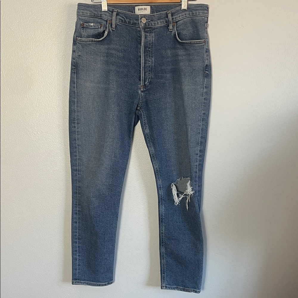 Agolde Women’s Button Fly  Classic Blue Straight Jeans Size 31